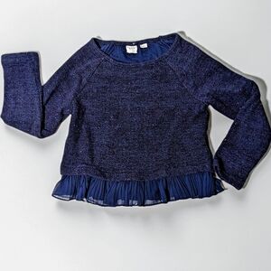 GAP Kids Navy Ruffle Hem Sweater | Girls Size 6–7